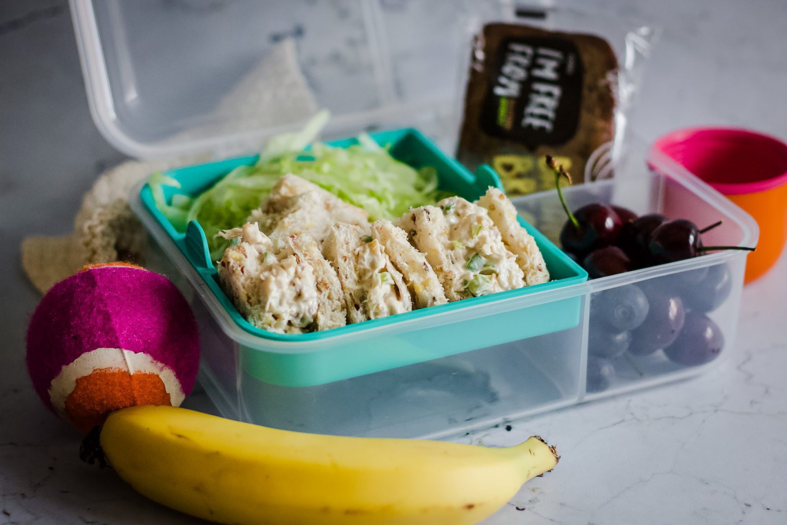 Lunch box with Tuna Mix Sandwich