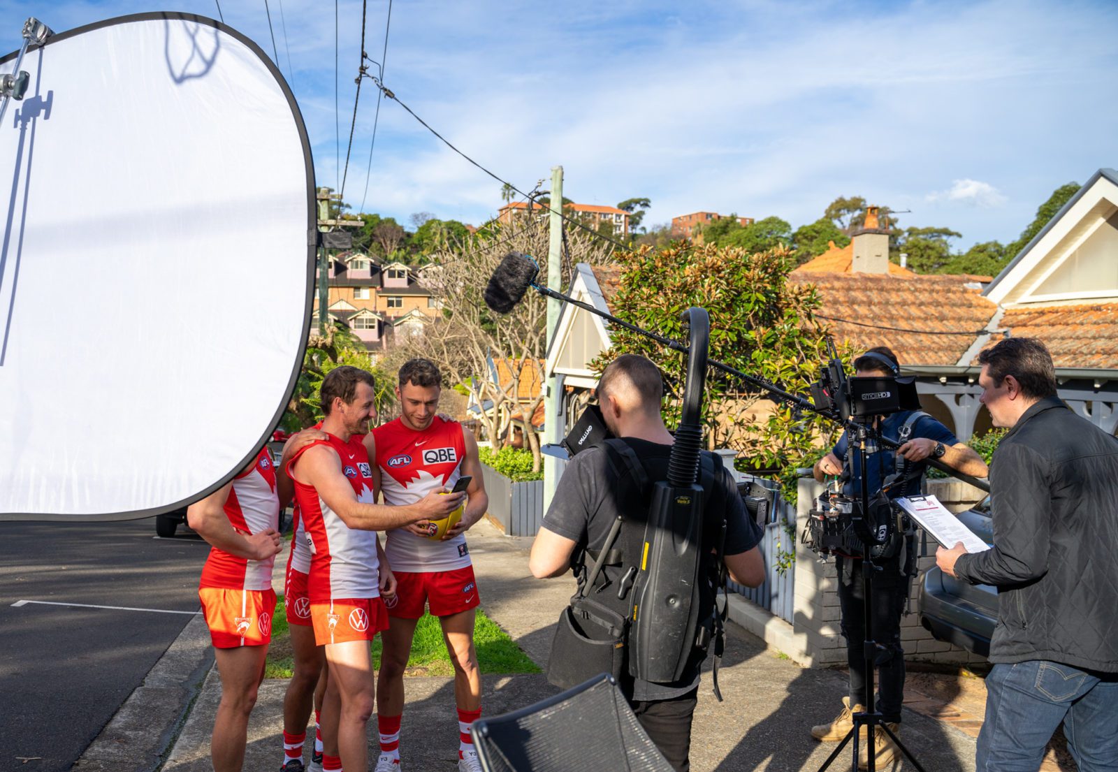 Sydney Swans behind the scenes filming KiteCrew